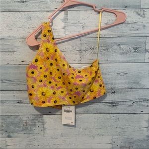 Zara floral one shoulder crop top